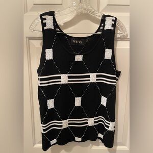 Black and White Sequin Tank Top vintage